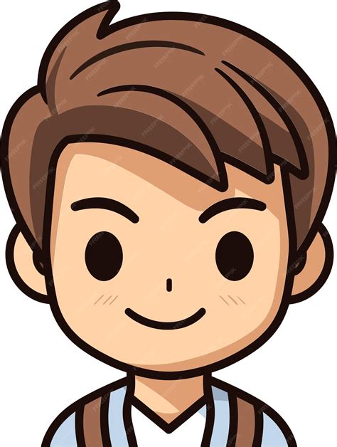 Premium Vector | Innocent smiles illustrated boy portrait playful