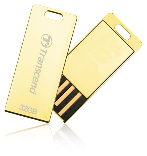 Transcend 32GB JetFlash T3G, USB 2.0 flash disk, malé rozměry, zlatě ...