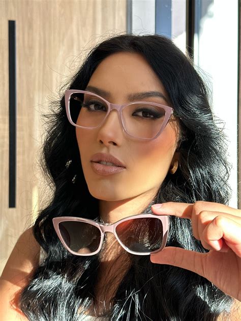 Armação de Óculos de Grau Clipon 2 em 1 Celeste Nude