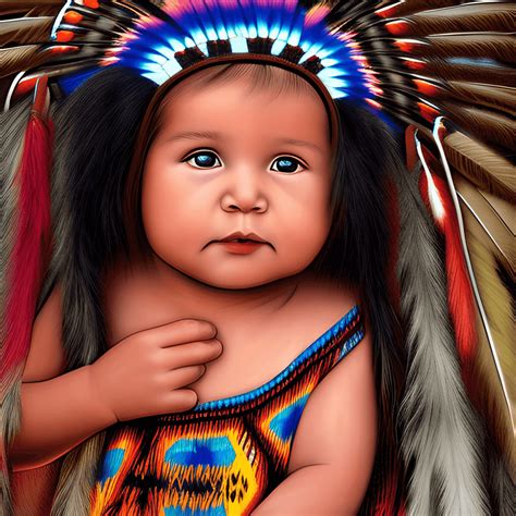 Extremely Cute Fully Clothed Native American Baby · Creative Fabrica