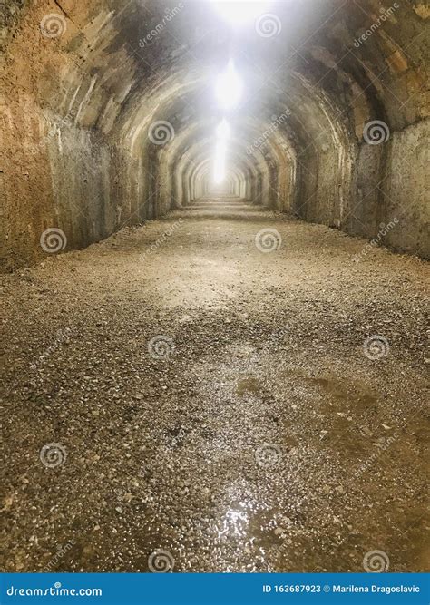 World War II Abandoned Tunnel Stock Image - Image of urban, stone