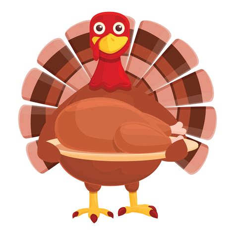 Thanksgiving turkey with meat food icon, cartoon style 14348566 Vector