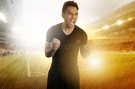 Footballer Celebrating His Victory Stock Image - Image of success ...