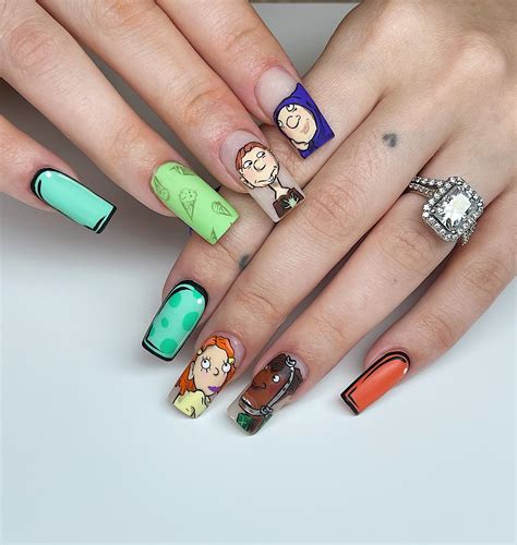 As Told by Ginger set i did on myself! : r/NailArt