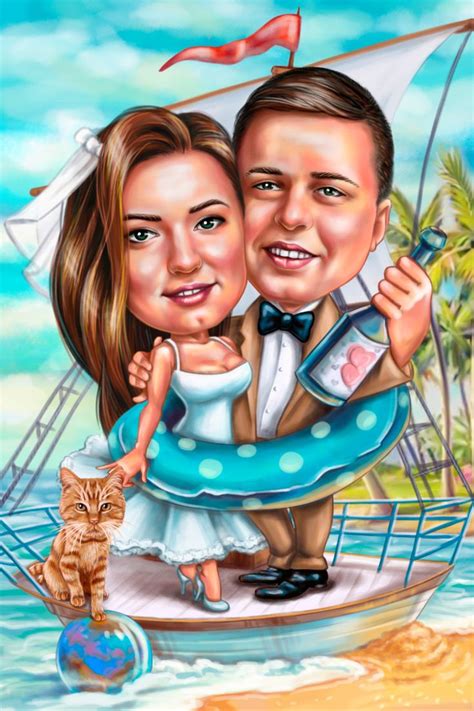 Сватбена Карикатура "Море" | Wedding caricature, Caricature, Caricature ...