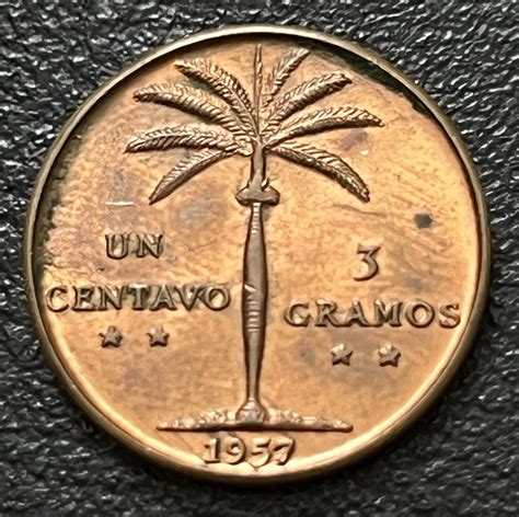 Dominican Republic 1957 1 Un Centavo XF Red – Antique Coins World