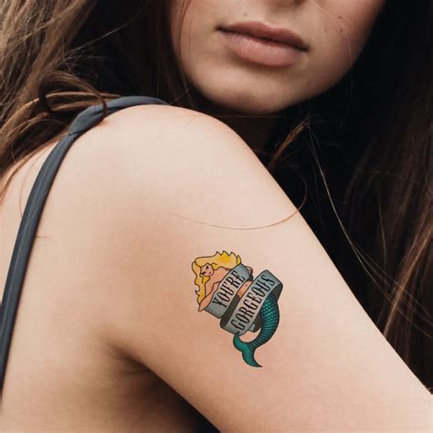 MERMAID temporary tattoo greeting card - Artsux