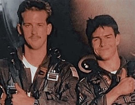 photos in mav's hangar; maverick & goose