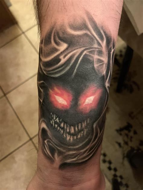 The evolution of my Disturbed tattoo over the last two months. I’m ...