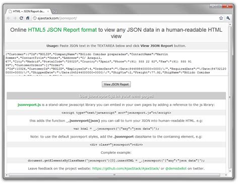 json report  human readable json churchmag