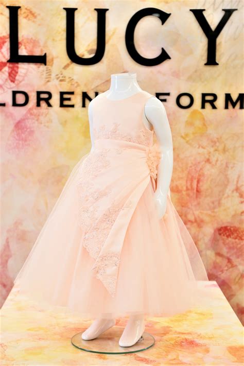 Girls Peach Flower Girl Bridesmaid Dress - Jennifer | Lucy's
