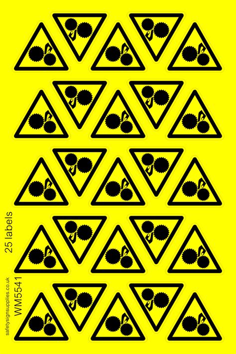 trapped hand warning sheet  safety sign supplies