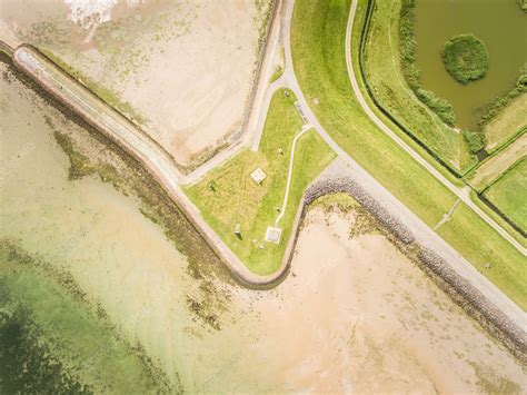 aerial view  frisian islands netherlands stock image