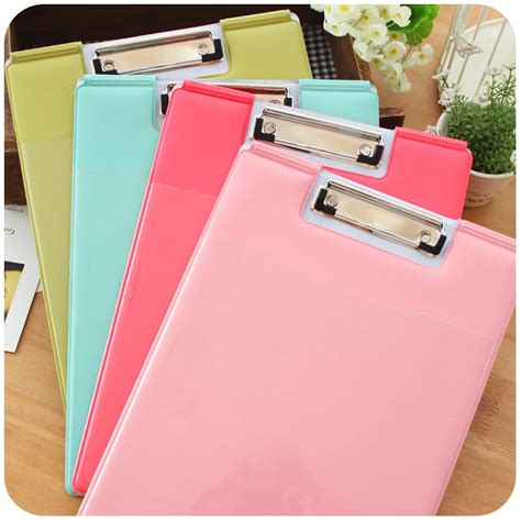 hearts fashion candy color coveredbuttons pu hard board file folder