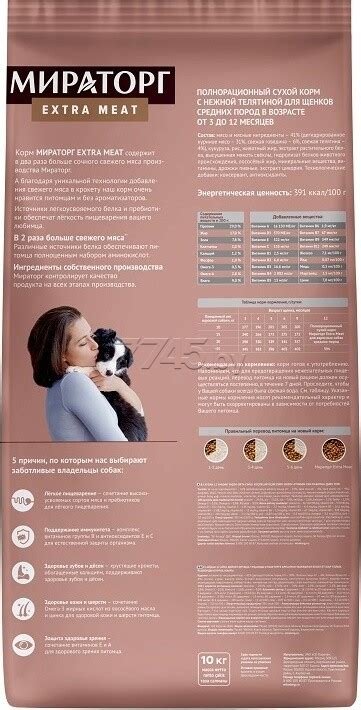 Корм для щенков средних пород сухой МИРАТОРГ Extra Meat купить в Минске ...