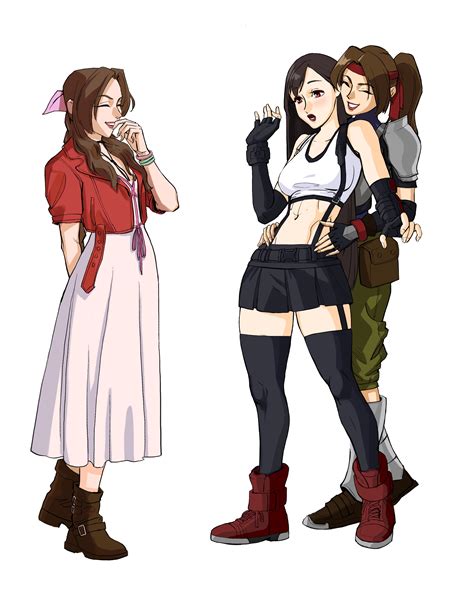 tifa lockhart, aerith gainsborough, and jessie rasberry (final fantasy