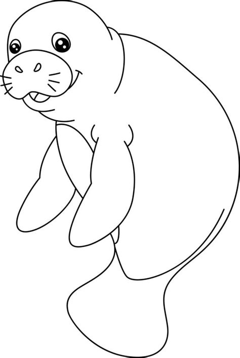 Peixe-boi Para Colorir - página para colorir peixe-boi isolada para crianças 5162929 Vetor no ...