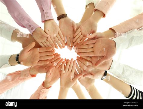 Teamwork concept. Business people hands Stock Photo - Alamy