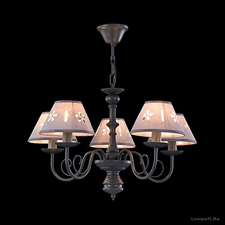 Люстра кантри с абажурами (5 ламп). FR2537PL-05GR Freya. Classic Emily ...
