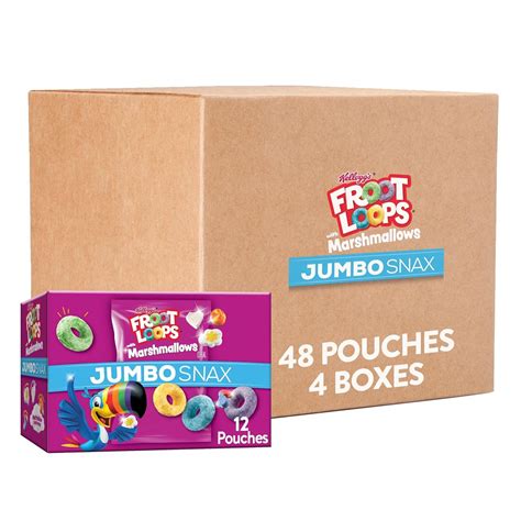 Amazon.com: Kellogg's Jumbo Snax Froot Loops Cereal Snacks, Lunch Box