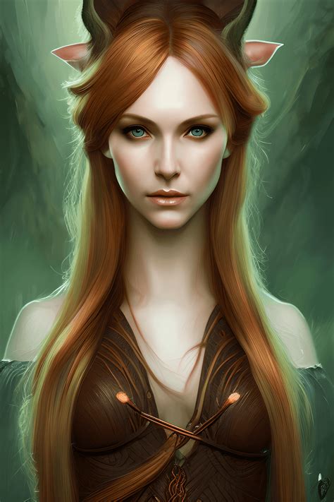Cute Female Wood Elf 8k Digital Graphic · Creative Fabrica