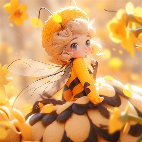 photo rendering  bee anime character