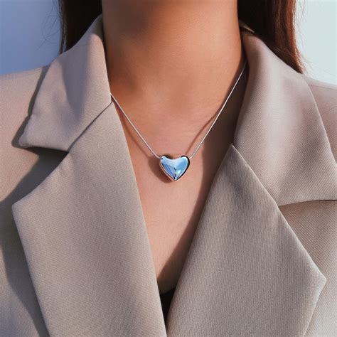 Сребърно колие голямо сърце "Обич" – Silenti Jewelry