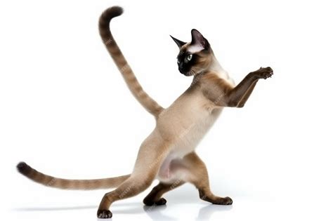 Premium AI Image | Siamese cat with a black and white tail