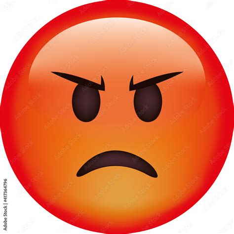 Vector emoji. Angry face. Emoji. Cute emoticon isolated on white ...