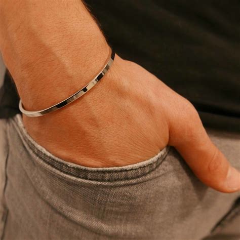 Mens Silver Bracelet - Etsy Australia