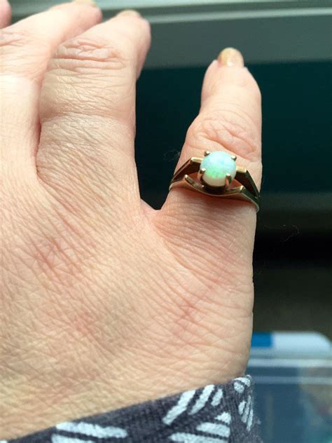 opal solitaire ring  gold antique vintage paris jewelry
