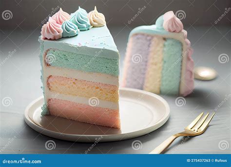 Pastel birthday cake stock illustration. Illustration of balloon ...