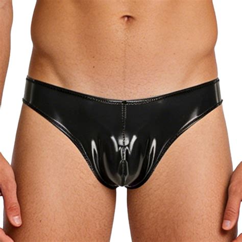 Wet Look PU Micro Briefs for Men Bugle Pouch Mini Bikini Underwear Bathing Suit | eBay