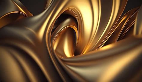 Premium Photo | Gold and black background with a flowing fabric texture.