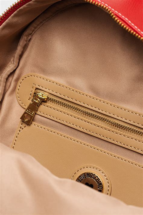 Love Moschino, Раница от еко кожа с лого, Червен - eMAG.bg