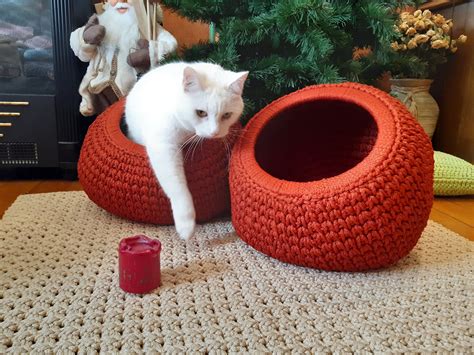 Crochet Cat House Crochet Cat Cave Pdf Pattern Digital - Etsy