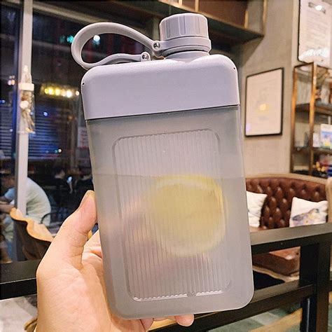ml cute bear flat water bottle plastic sports bicycle drinking juice