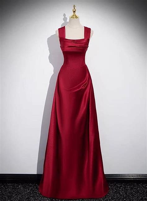 Best 13 Simple A-Line Dark Blue Satin Long Prom Dress, Dark Blue Long
