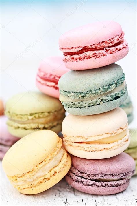 Stacked Pastel Colored Macarons — Stock Photo © StephanieFrey #96453882