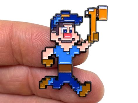 Fix-it Felix, Jr., Fix It Felix Jr., 1.35 Enamel Pin and Magnet Arcade Game Enamel Pin Retro ...