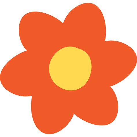 simple orange flower with 6 petals 68208178 PNG