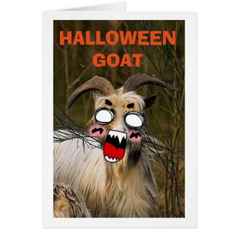 CRAZY HALLOWEEN GOAT JUST FOR "YOU" CARD | Zazzle