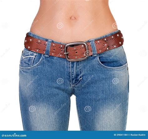 Slim naked girl in jeans stock photo. Image of effect - 29841184