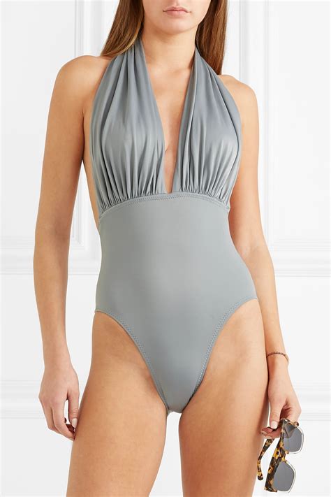 Selena Gomez Gray One-Piece Swimsuit | PS Fashion