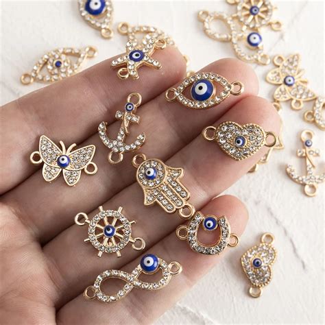 HEYUYAO 20pcs/lot Gold Color Multi-style Rhinestones Crystal Eyes ...
