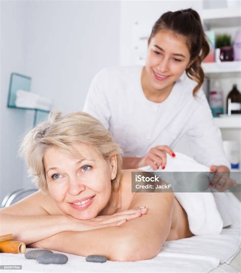 mature woman  massage stock photo  image  accuracy