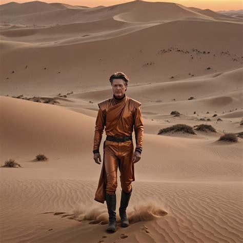 kyle maclachlan stillsuit arrakis desert orange sunset sand dunes