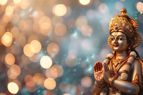 Premium Photo | Rama Navami bokeh background with Hindu God Rama background