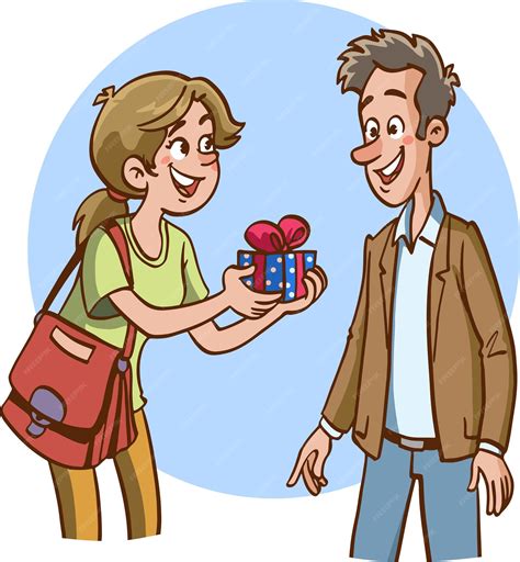 Premium Vector | Vector illustration of woman giving gift to friend