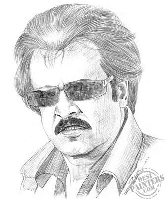 Pencil Sketch Of Rajinikanth - Desi Painters